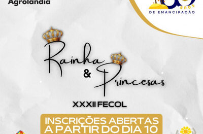 Abertas as inscrições para Rainha e Princesas da XXXII FECOL